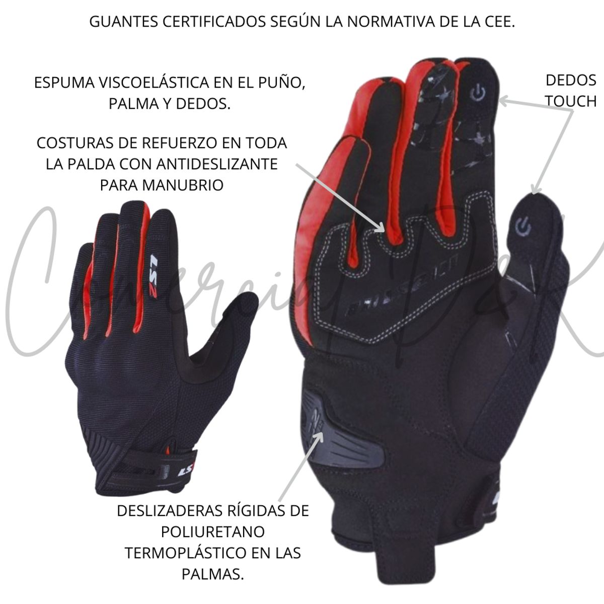 LS2 - GUANTES LS2 DART 2 NEGRO/ROJO TALLA M MOTO-CICLISMO