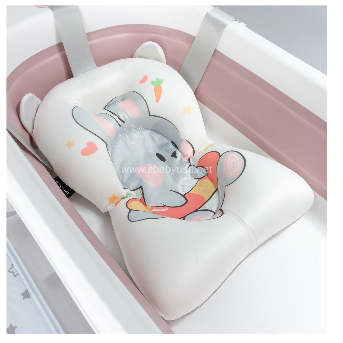 EBABY - BAÑERA CAMBIADOR CON DRERNAJE+COJIN  BLUR -ROSADO