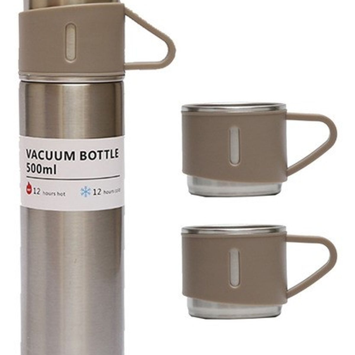 GENERICO - Termo 500 ml con 2 Tazas Beige
