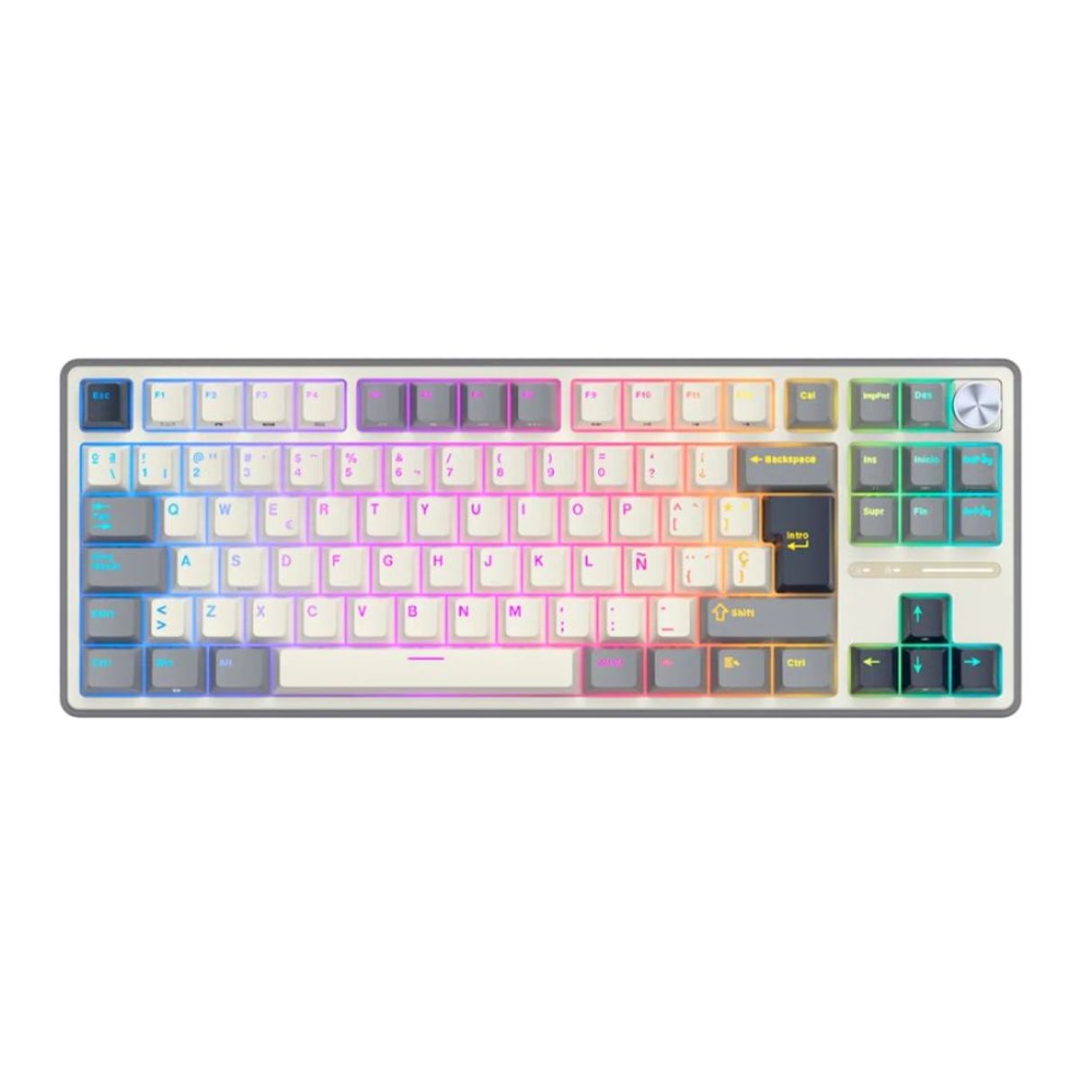 ROYAL KLUDGE - Royal Kludge - Teclado R87Pro Wired TKL Half Grey Switch Creamy
