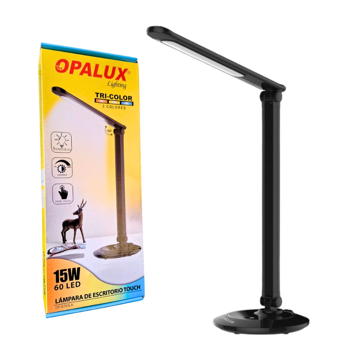 OPALUX - Lampara De Escritorio Touch 15W Opalux OP-8763LA