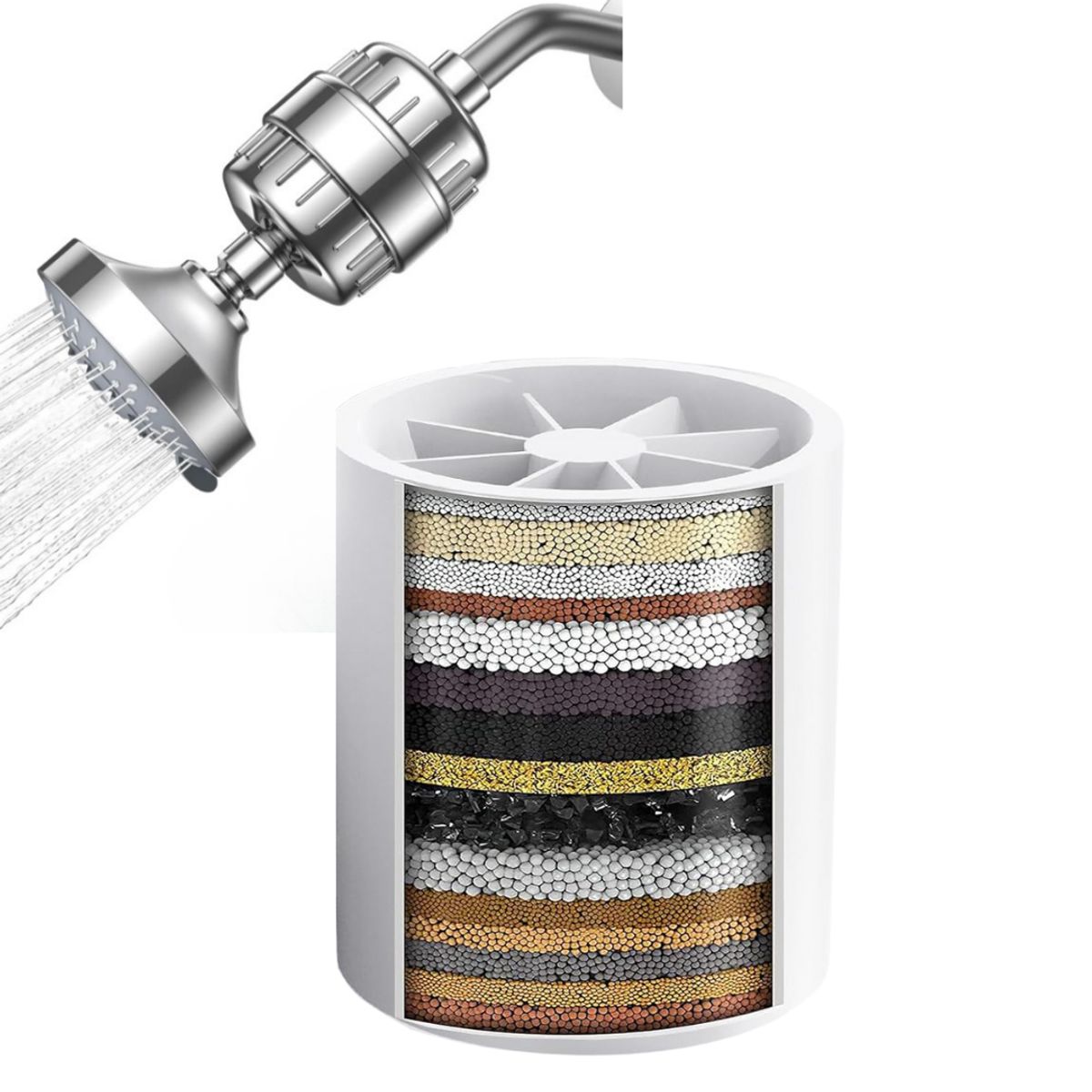 ASDAGI - Repuesto de Filtro Ducha Plateado ASDAGI - 01 Unidad