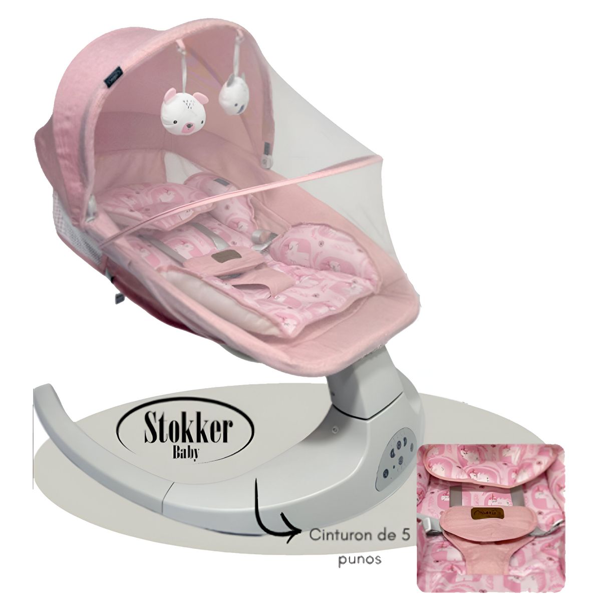 STOKKER BABY - Mecedora Eléctrica Para Bebes MAX Rosado
