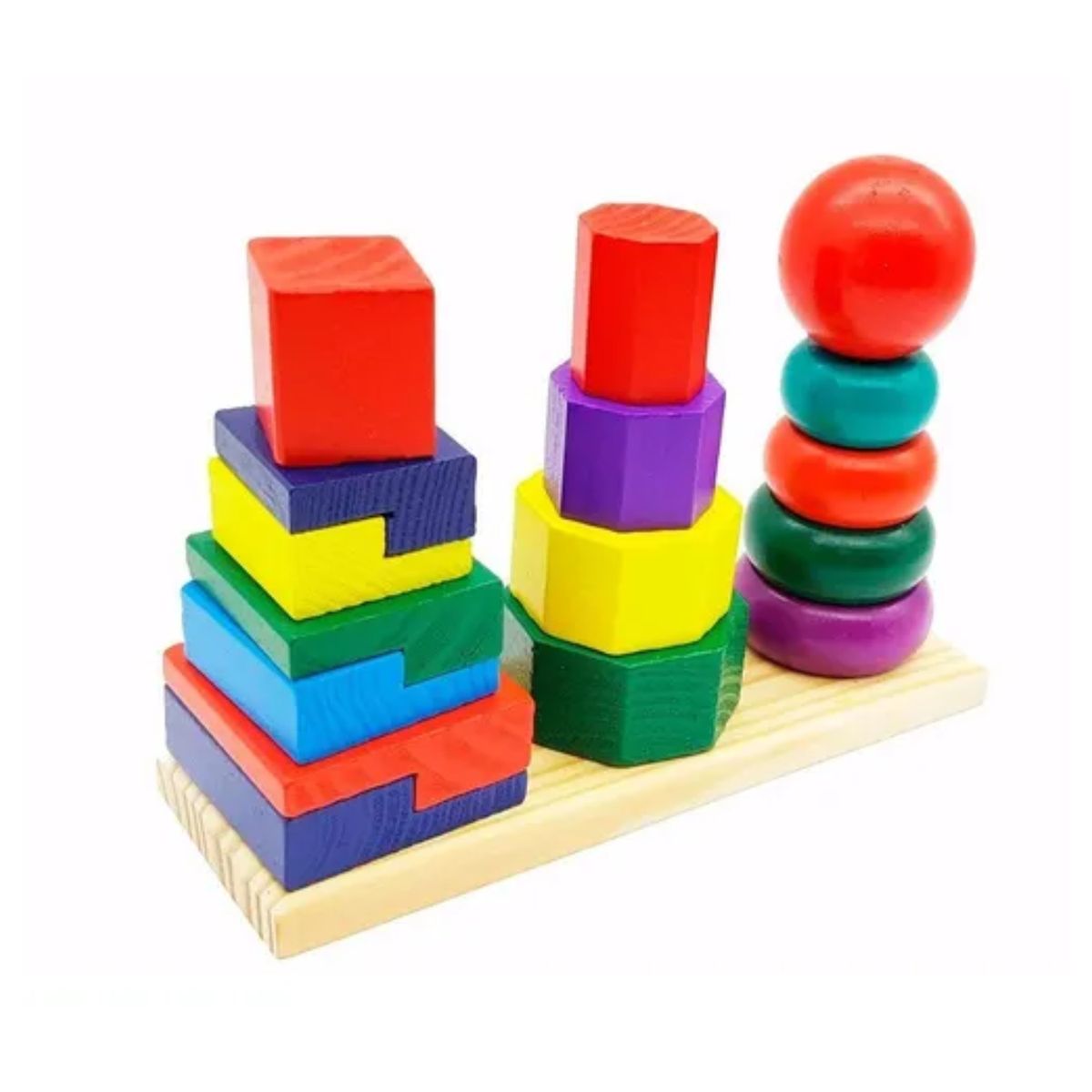 GENERICO - Juego Didáctico Torre de Encaje Arco Iris x3