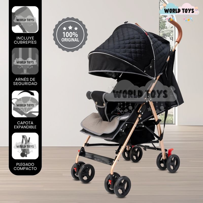 BABY - Coche Bastón de Lujo «MENDOX» Edicion Limitada Black