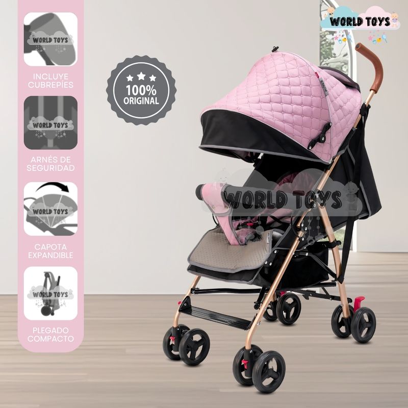 BABY - Coche Bastón de Lujo «MENDOX» Edicion Limitada Pink