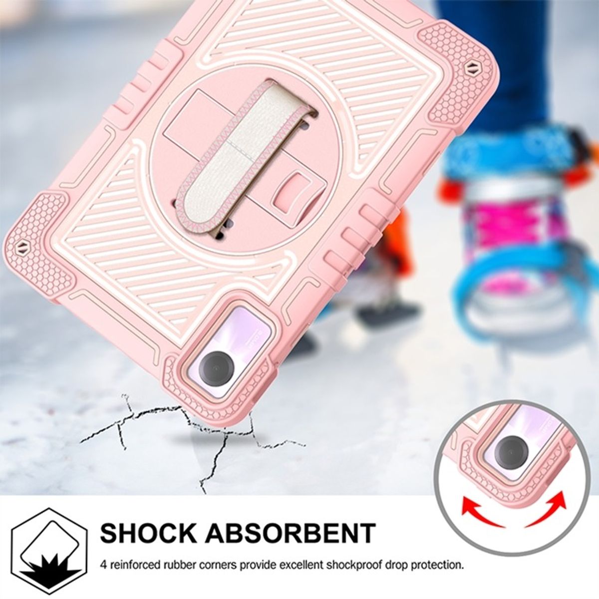 GENERICO - Funda Protector Antigolpe Armor 360° Para Redmi PAD SE 11"  - ROSADO