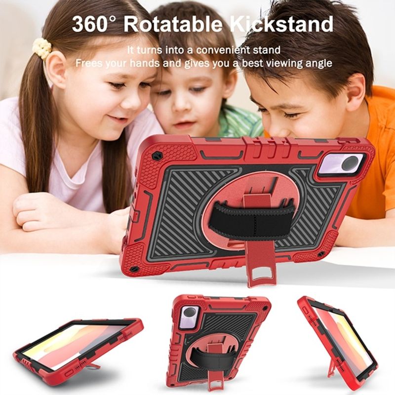 GENERICO - Funda Protector Antigolpe Armor 360° Para Redmi PAD SE 11"  - ROJO