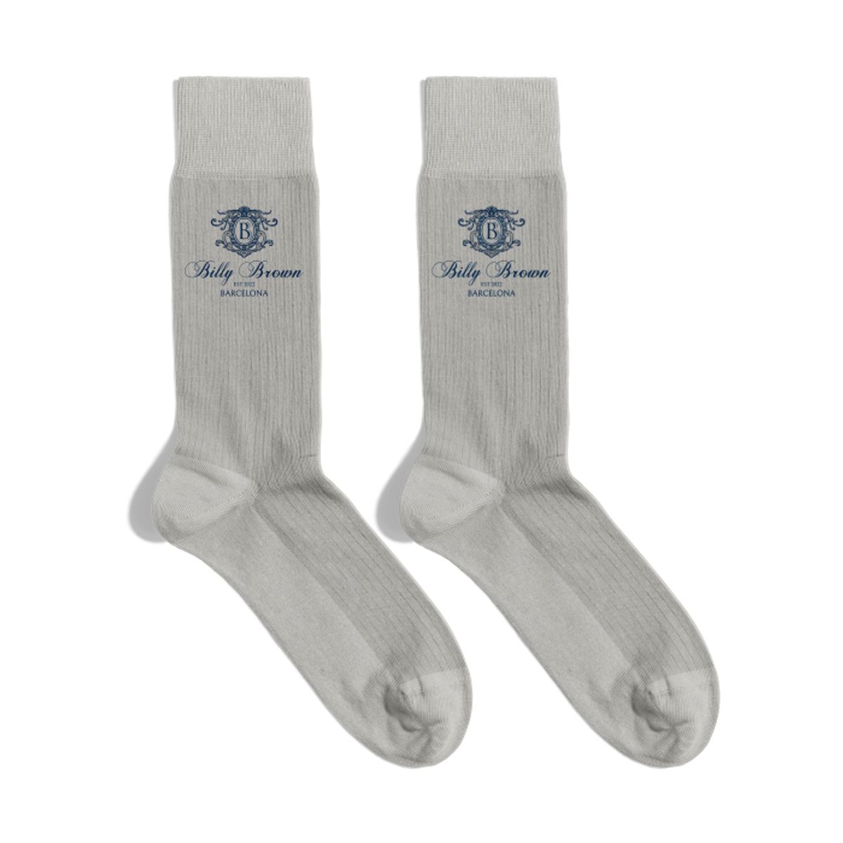 BILLY BROWN - Medias Stamp Blank Grey Coloridos con Diseño, Unisex, 1 Par