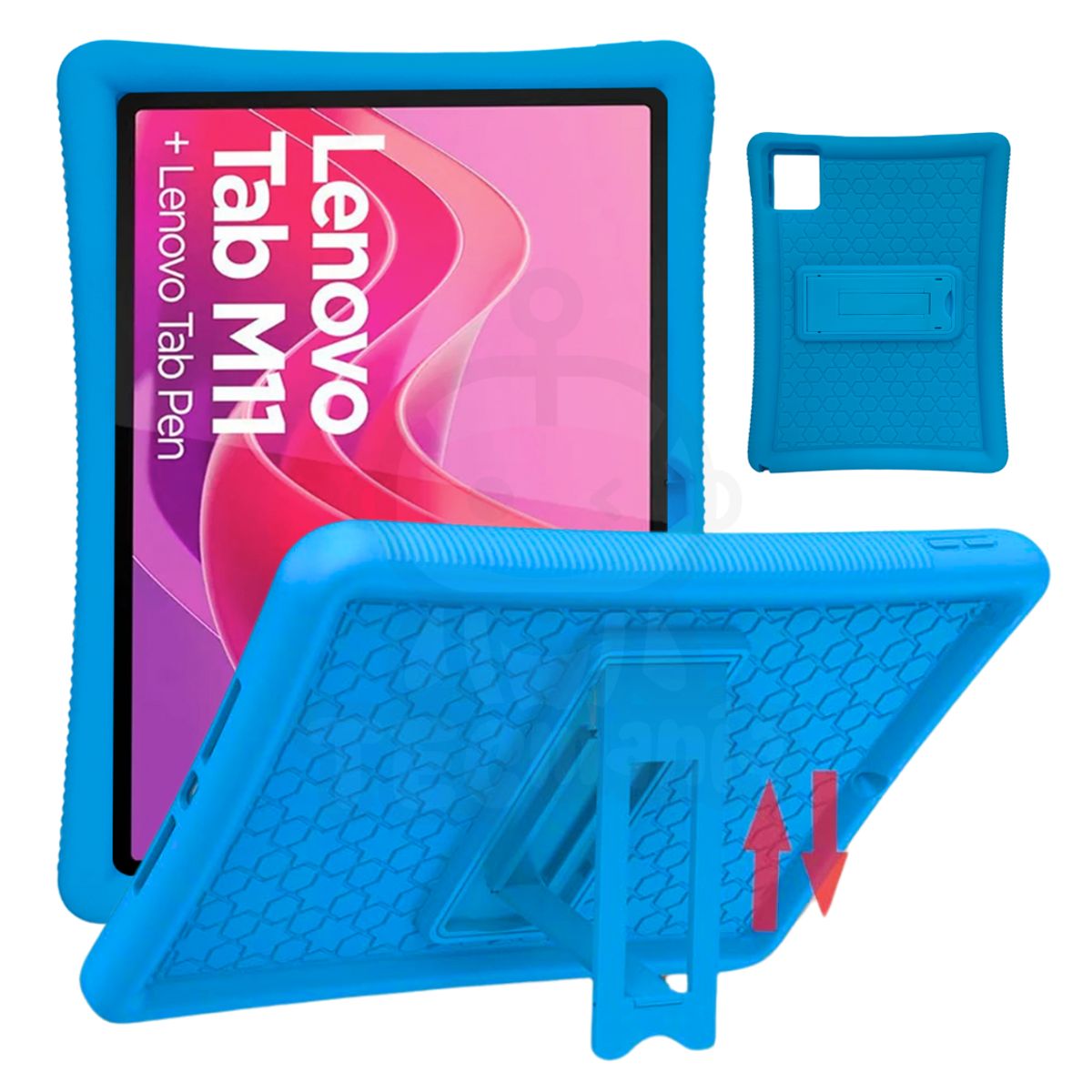 GENERICO - Funda Protector Antigolpe Goma con Soporte Para Lenovo M11 - CELESTE