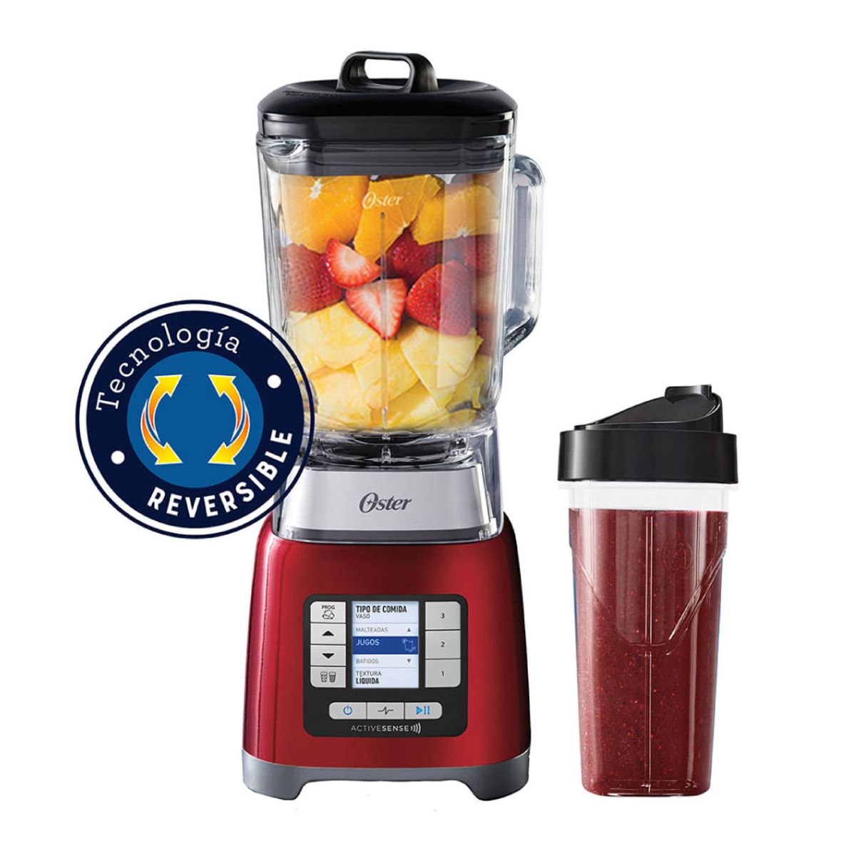OSTER - Licuadora Oster BLSTTDG-RBG-053 2Lts Xpert Tecnología Active Sense con Blend-N-Go