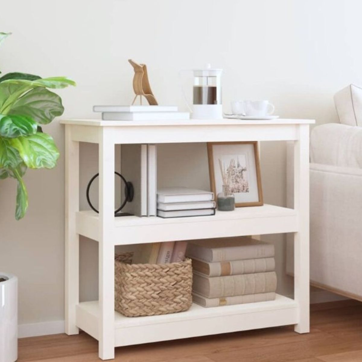 STARHOME - Arrimo Recibidor Consola Tevara Blanco 100 cm