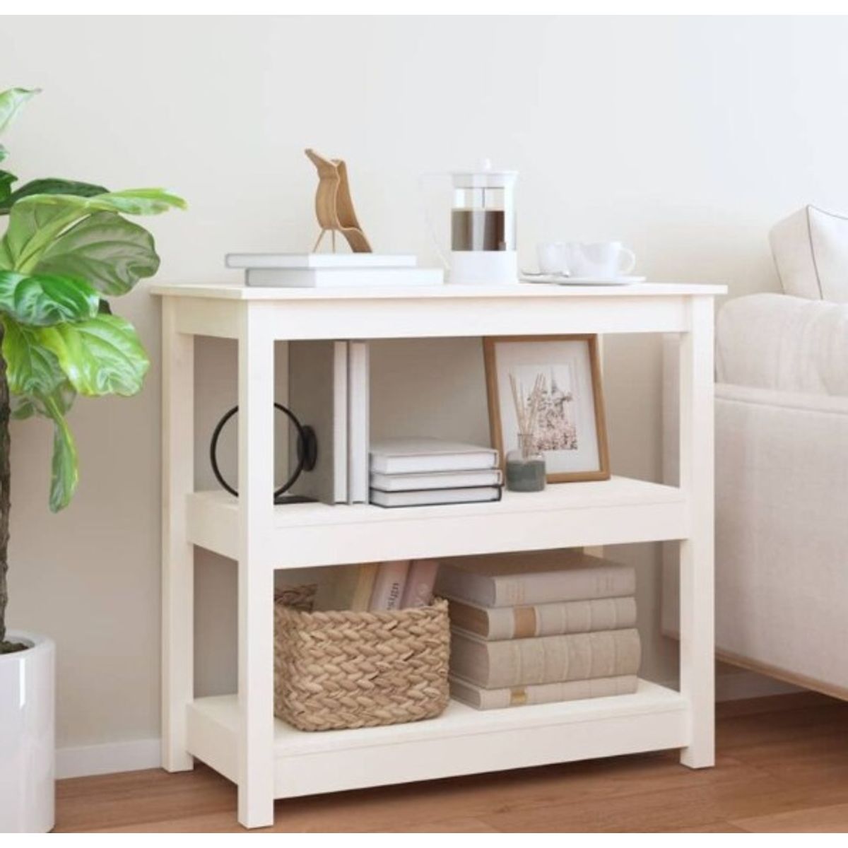 STARHOME - Arrimo Recibidor Consola Tevara Blanco 100 cm
