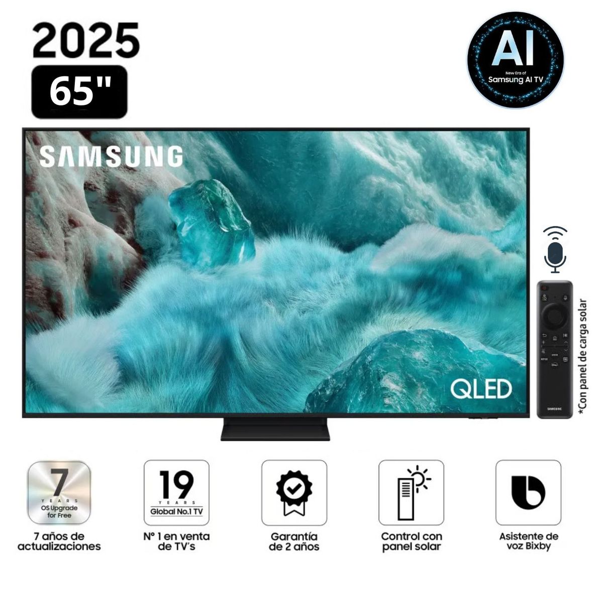 SAMSUNG - Televisor Samsung QLED 65" Visión AI Smart TV QN65Q7F5AGXPE - Nuevo 2025
