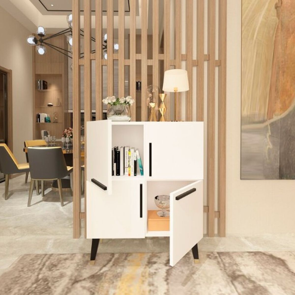 STARHOME - Arrimo Recibidor Consola Rubik Blanco