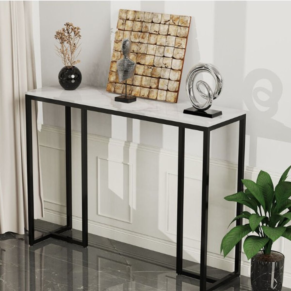 STARHOME - Arrimo Recibidor Consola Kaurel Blanco 110 cm