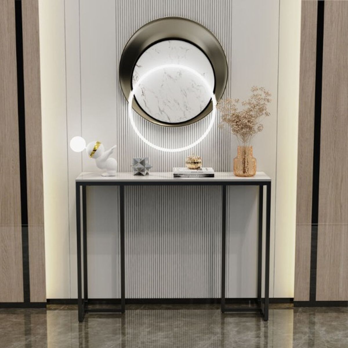 STARHOME - Arrimo Recibidor Consola Kaurel Blanco 110 cm