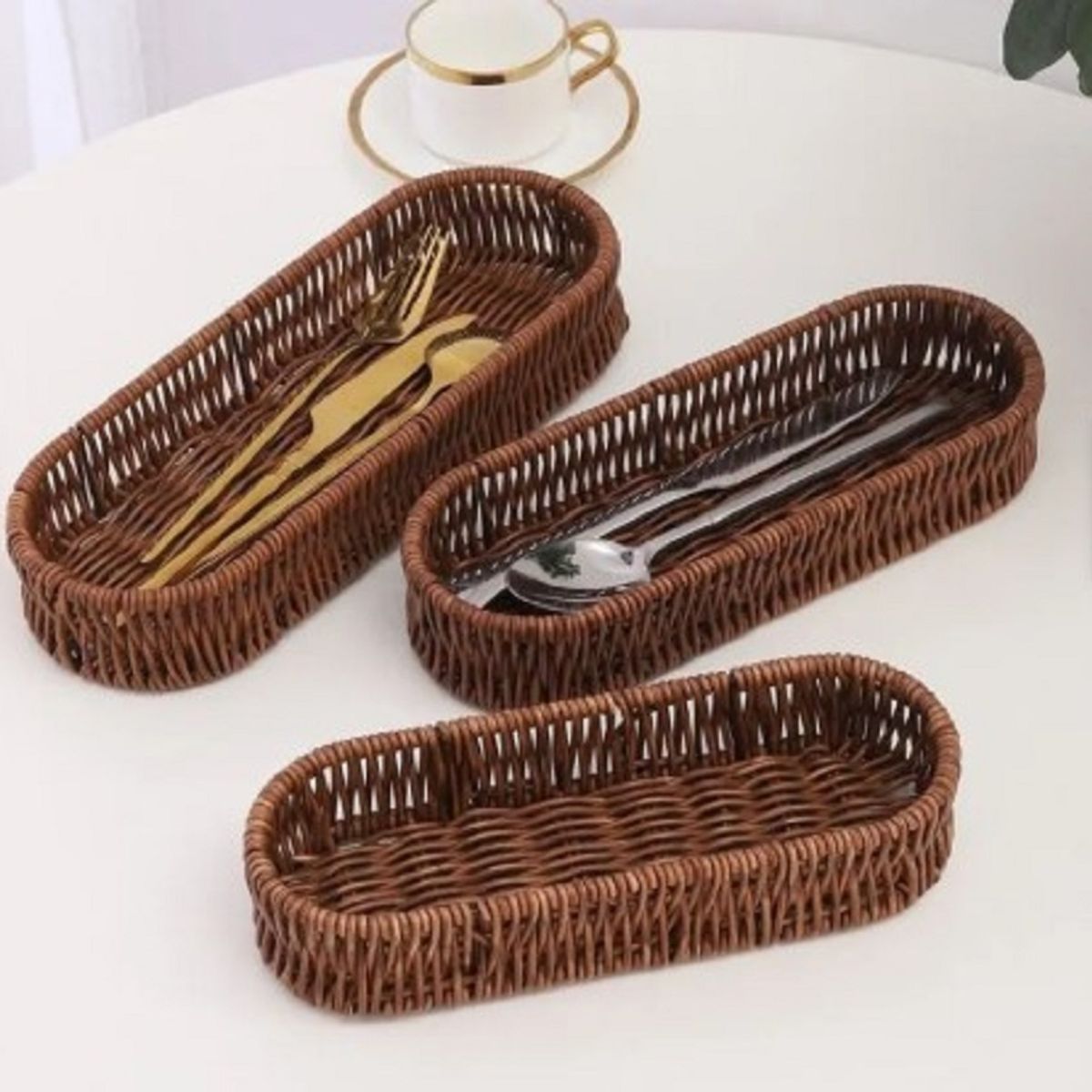 GENERICO - Porta Cubiertos de Ratan Calidad A1