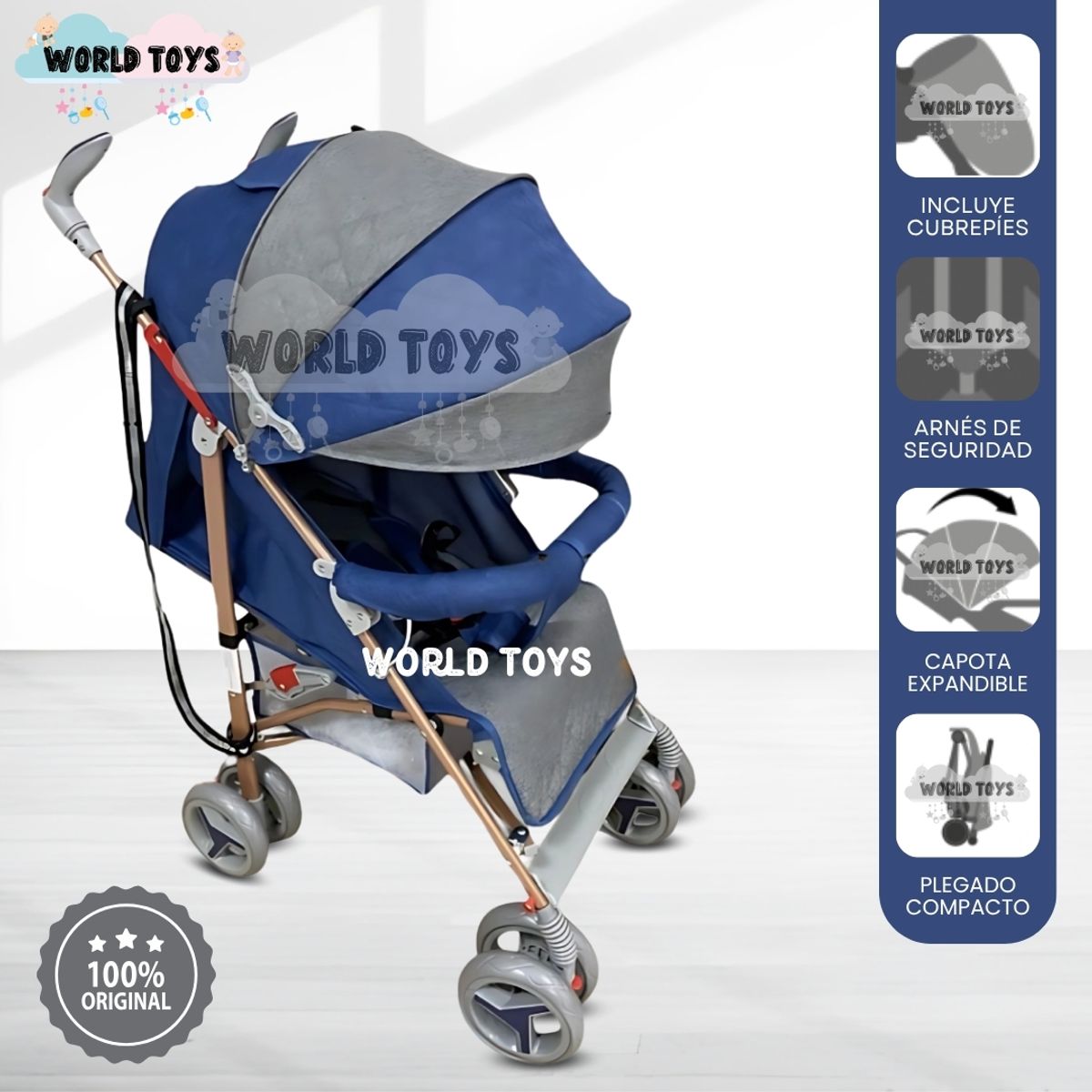 BABY - Coche Bastón Deportivo «SUPREME PLUS» Blue