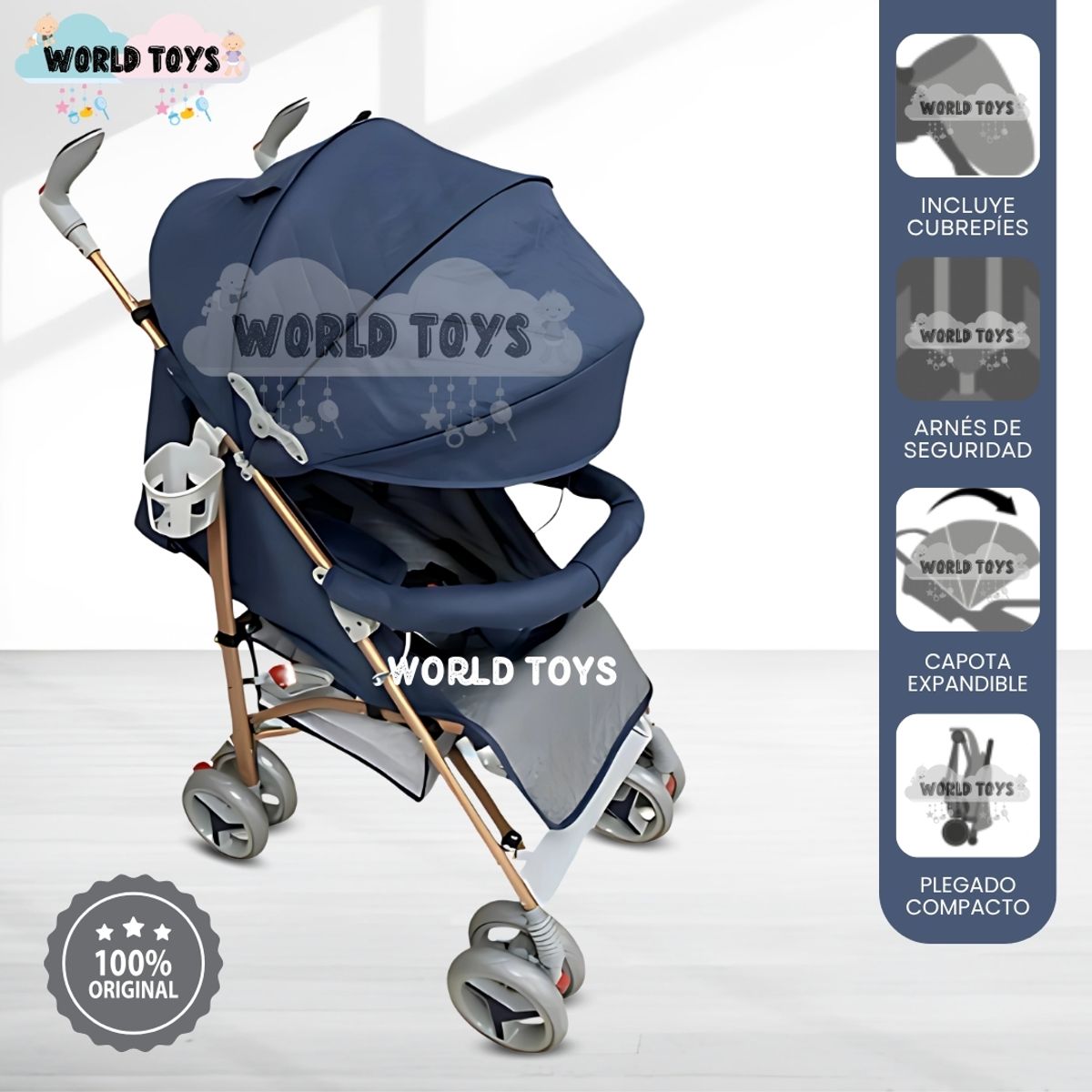 BABY - Coche Bastón Deportivo «SUPREME PLUS» Dark Blue