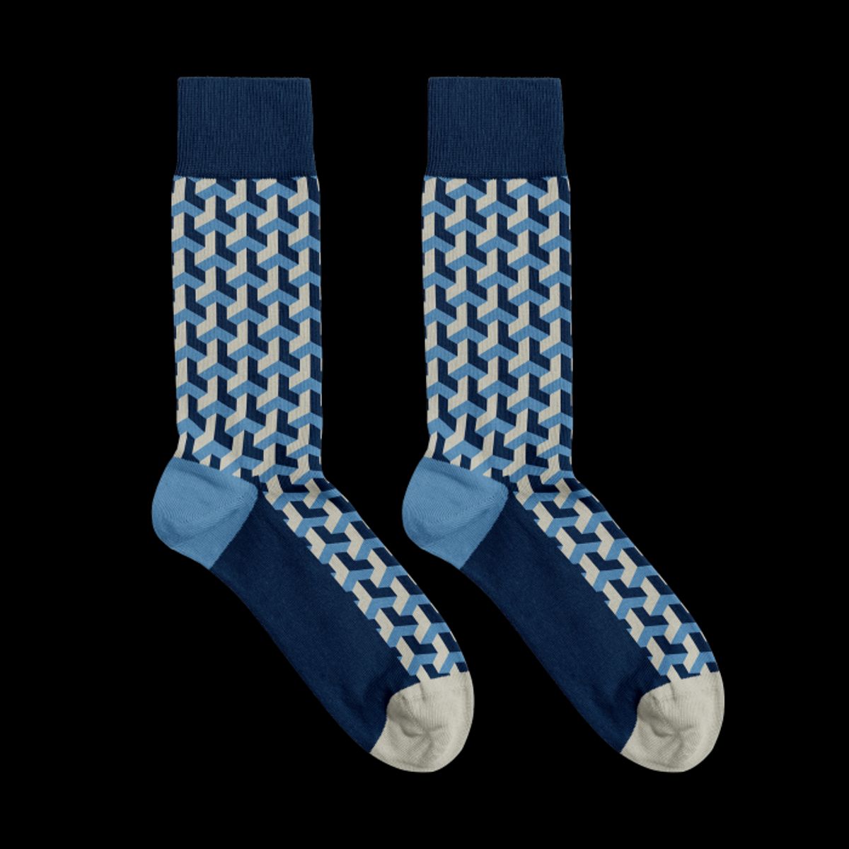 BILLY BROWN - Medias 3D Square Shapes Coloridos con Diseño, Unisex , 1 Par