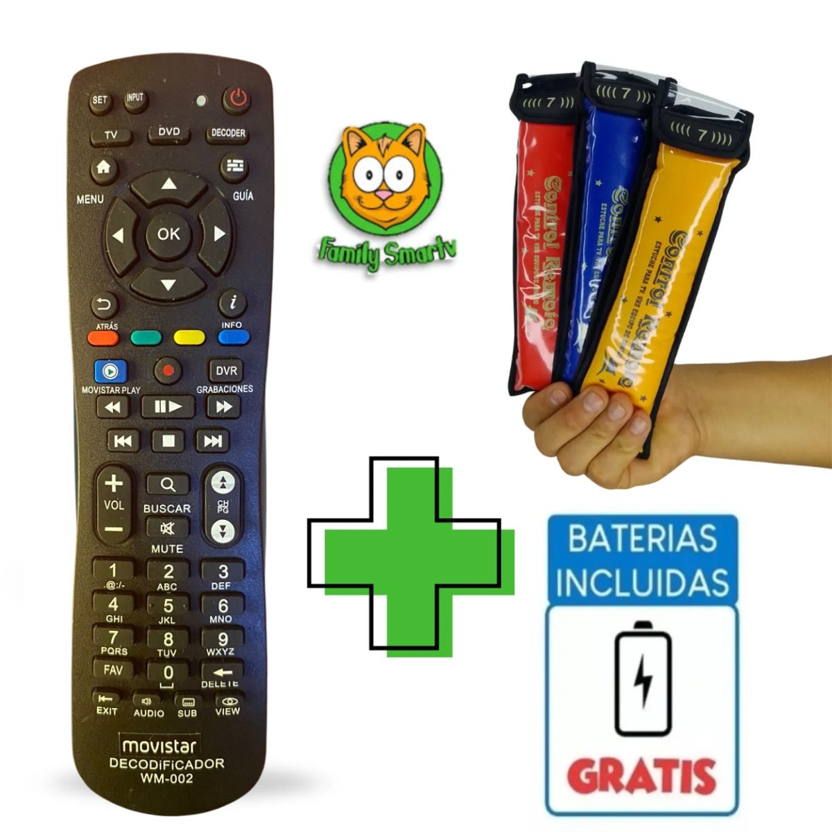 GENERICO - Control Remoto Movistar para Decodificador + Funda