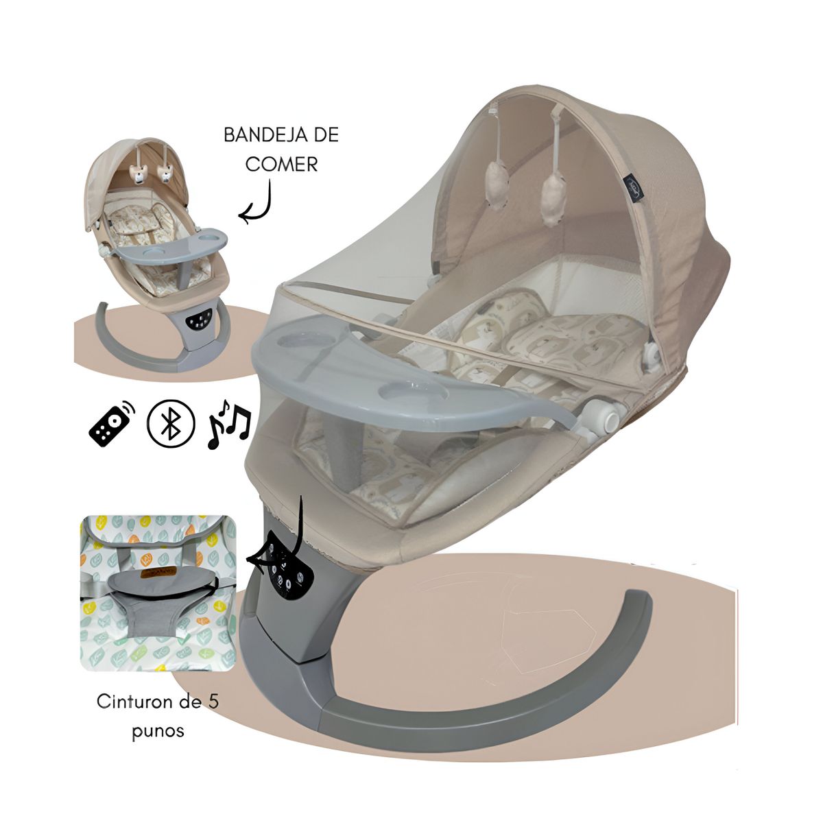STOKKER BABY - Mecedora Eléctrica Speedy Swing Beige