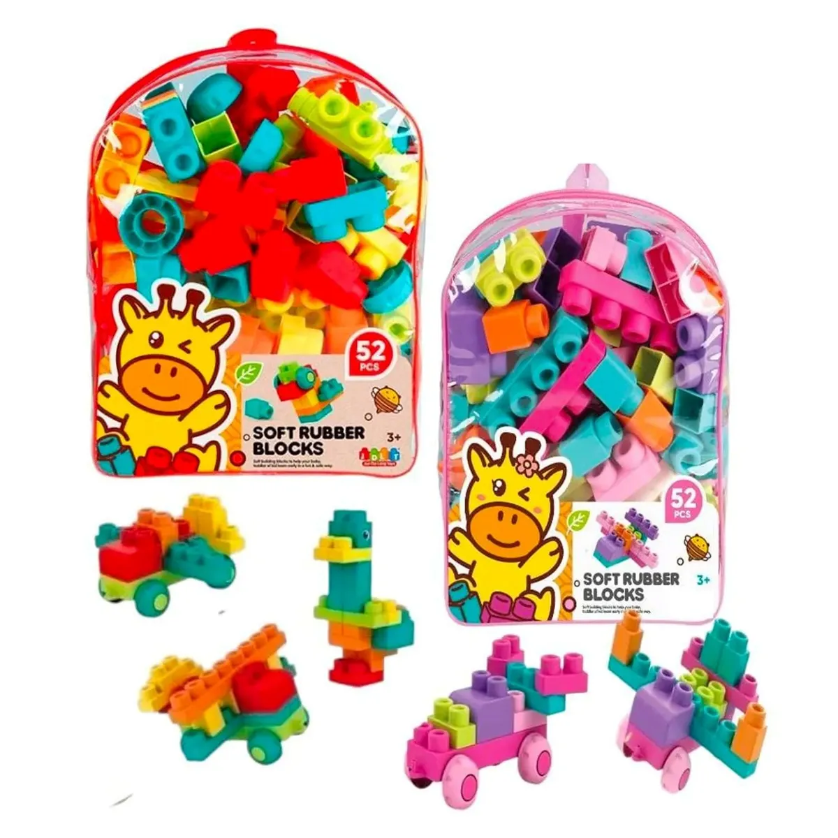 GENERICO - Bloques de Construcción de Goma 52 Pzs