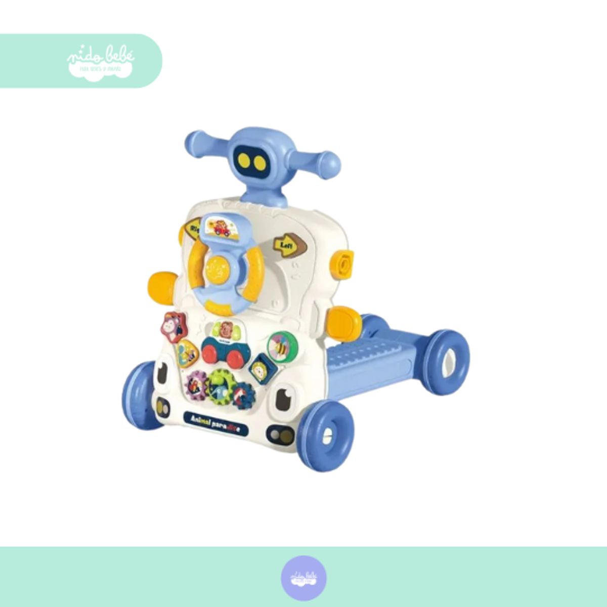 GENERICO - Caminador didáctico multiusos para bebe 5 en 1 azul