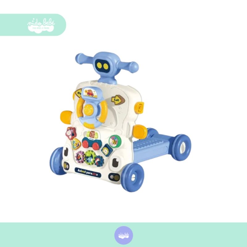 GENERICO - Caminador didáctico multiusos para bebe 5 en 1 azul