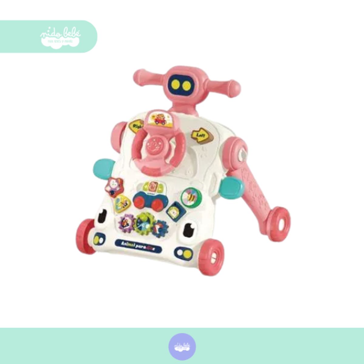 GENERICO - Caminador didáctico multiusos para bebe 5 en 1 rosado