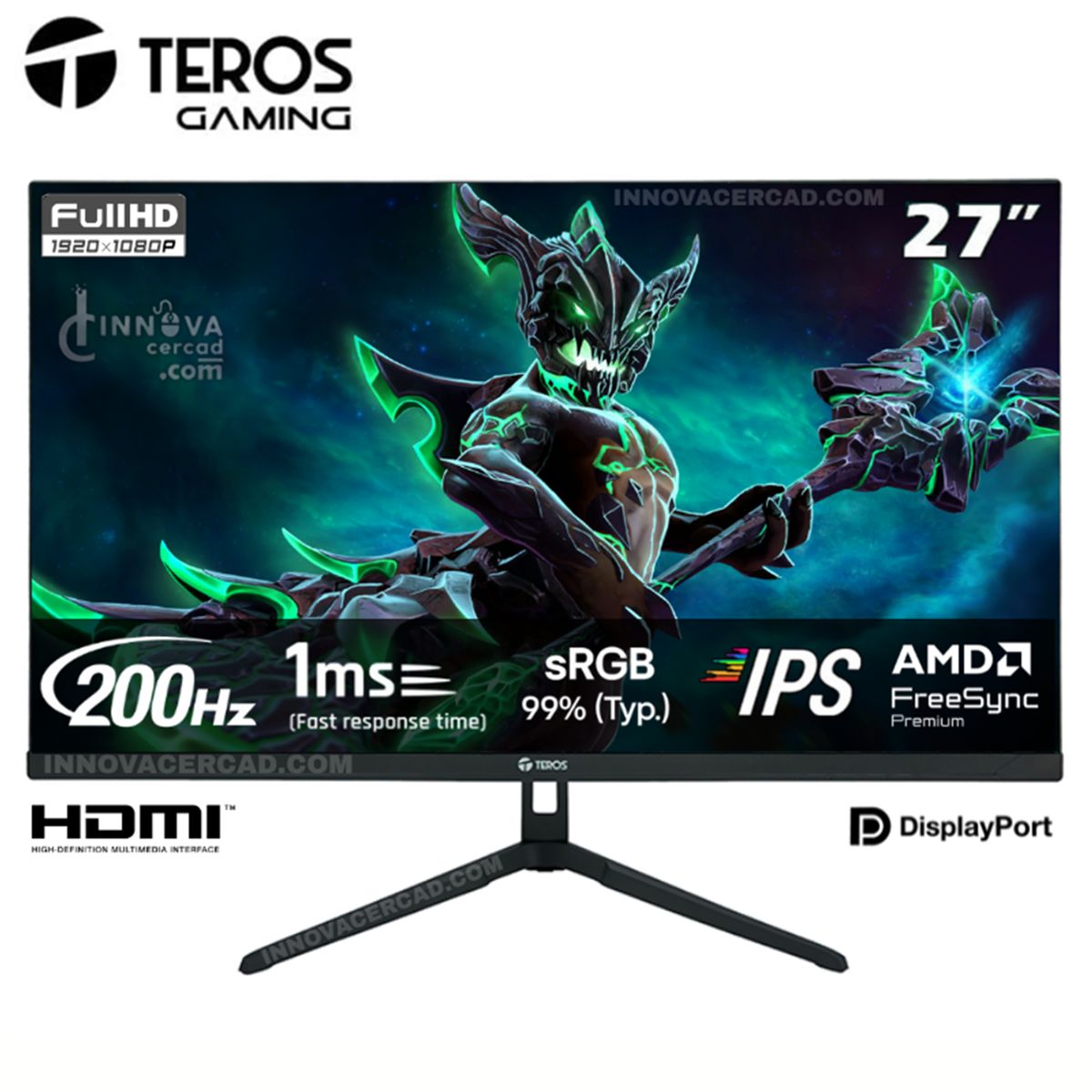 TEROS GAMING - Monitor Gaming Teros TE-2786G 27 FHD IPS 200Hz HDMI DP FreeSync