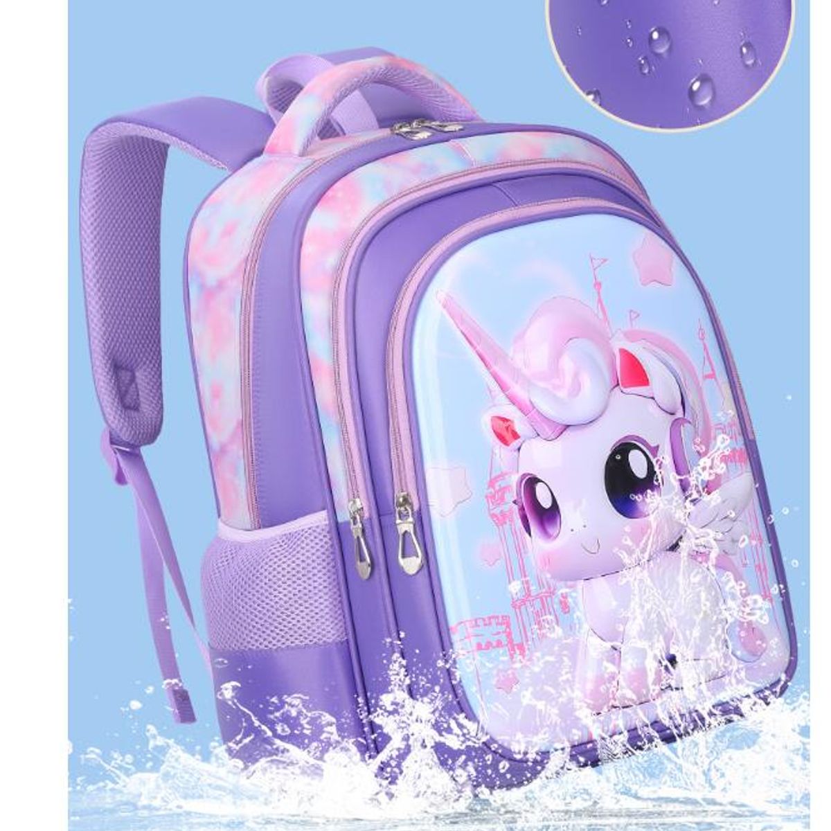 GENERICO - MOCHILA UNICORNIO TRES PIEZAS CON SEIS RUEDAS - DESMONTABLE