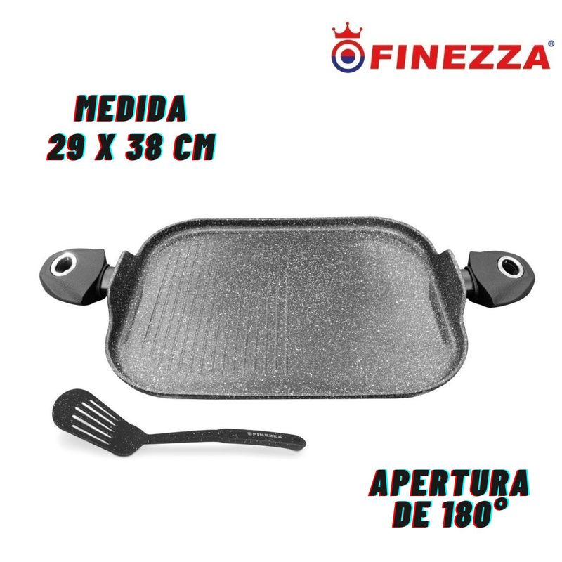 FINEZZA - Plancha Parrillera Finezza FZ-P386TM medidas 29X38 cm + Espatula
