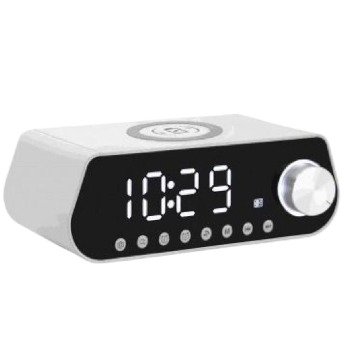 WELL BEING - Reloj despertador Digital LED con Bluetooth y Carga Inalámbrica