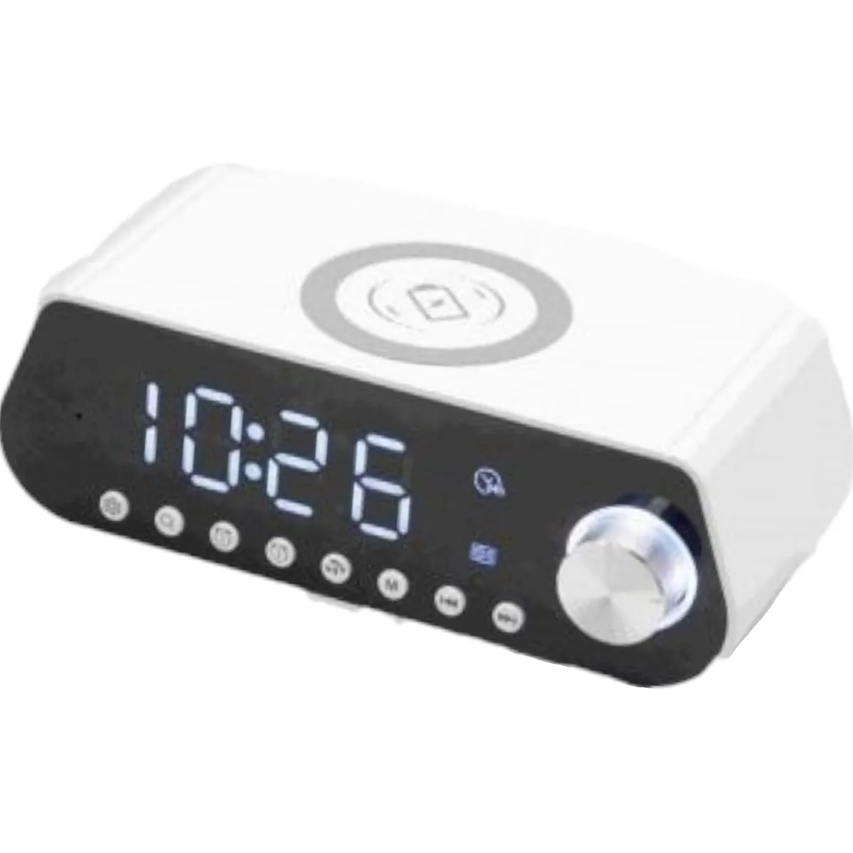 WELL BEING - Reloj despertador Digital LED con Bluetooth y Carga Inalámbrica
