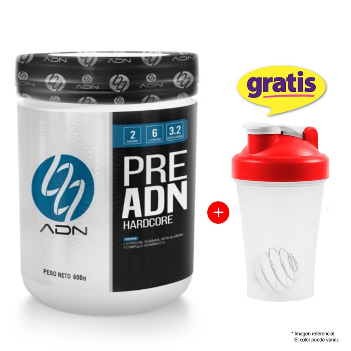 ADN - Pre Entreno Adn PreAdn 600gr Naranja Shaker