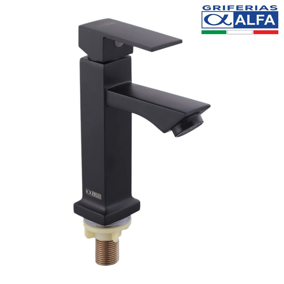 ALFA - Llave Lavatorio Negro Mate Pesado ALFA