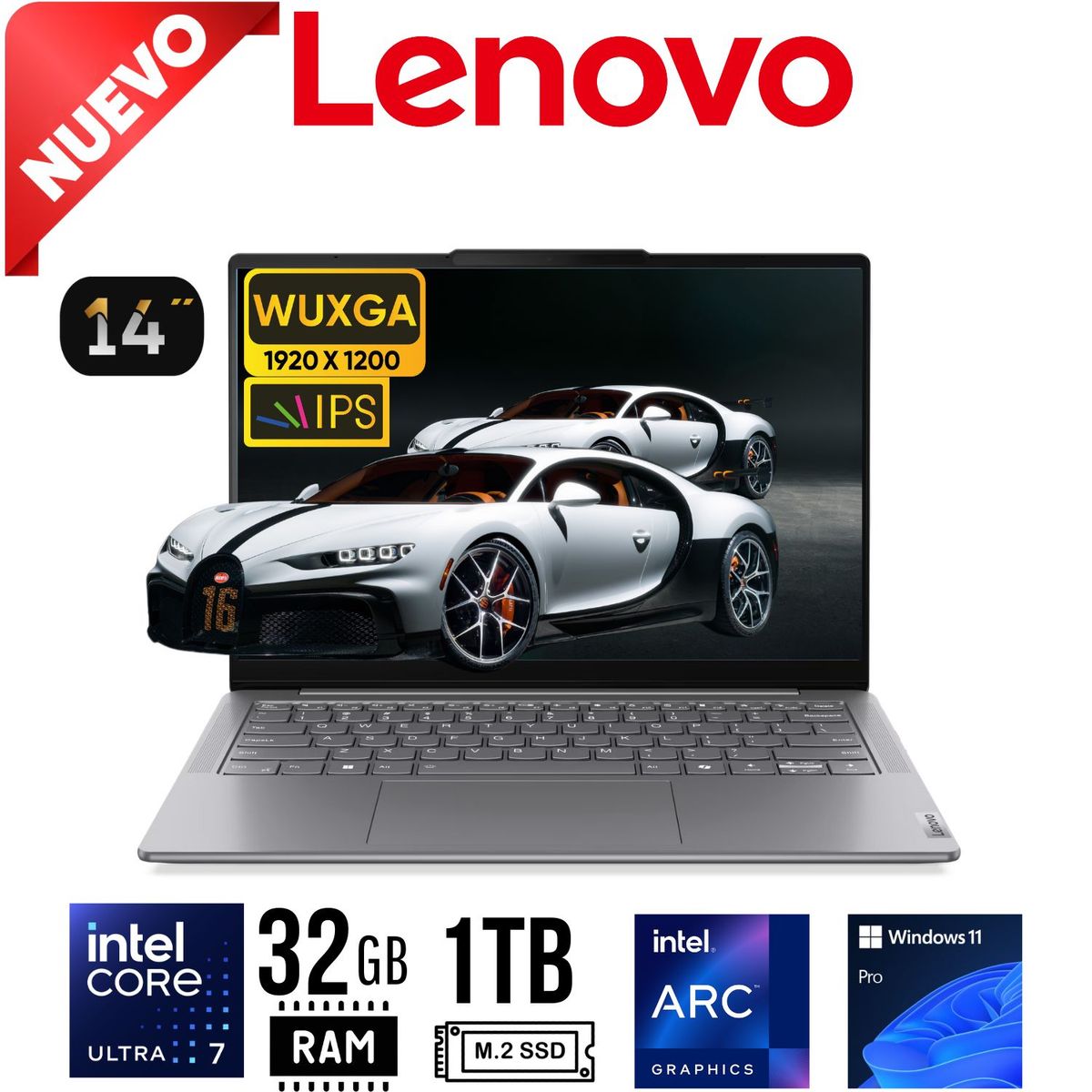 LENOVO - Laptop LENOVO Yoga Slim 7 14IMH9, 14´ WUXGA, Ultra 7 155H, RAM 32GB, SSD 1TB, W11 PRO