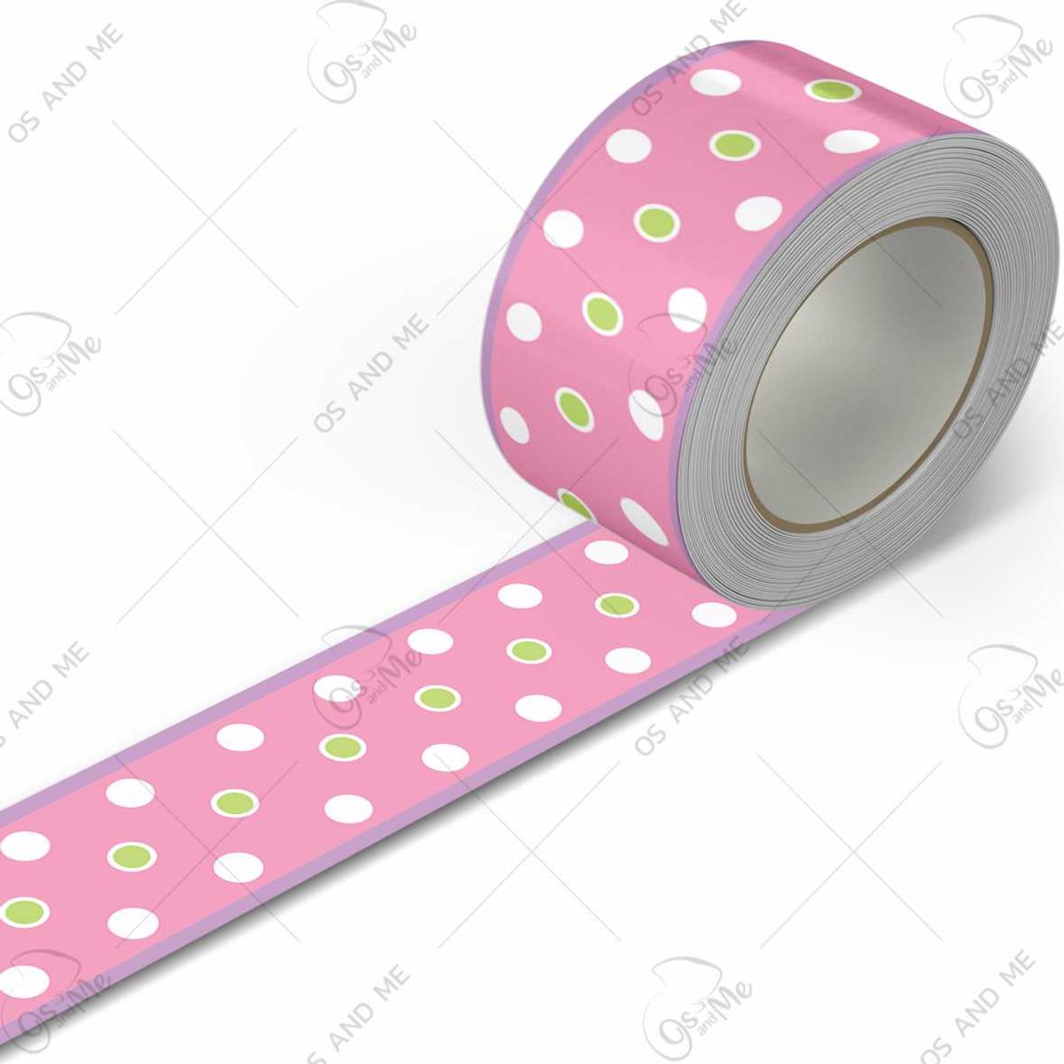 GENERICO - Cenefa Autoadhesiva Decorativa – Rosada de puntos – 5.92 mts