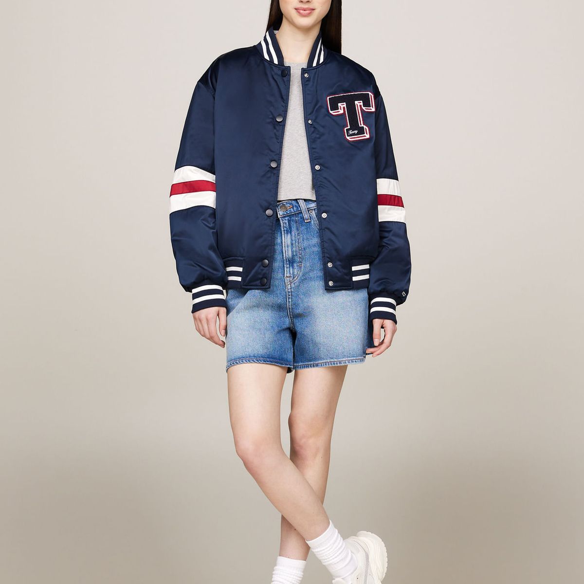 TOMMY HILFIGER - CASACA TJW LETTERMAN SATIN BOMBER