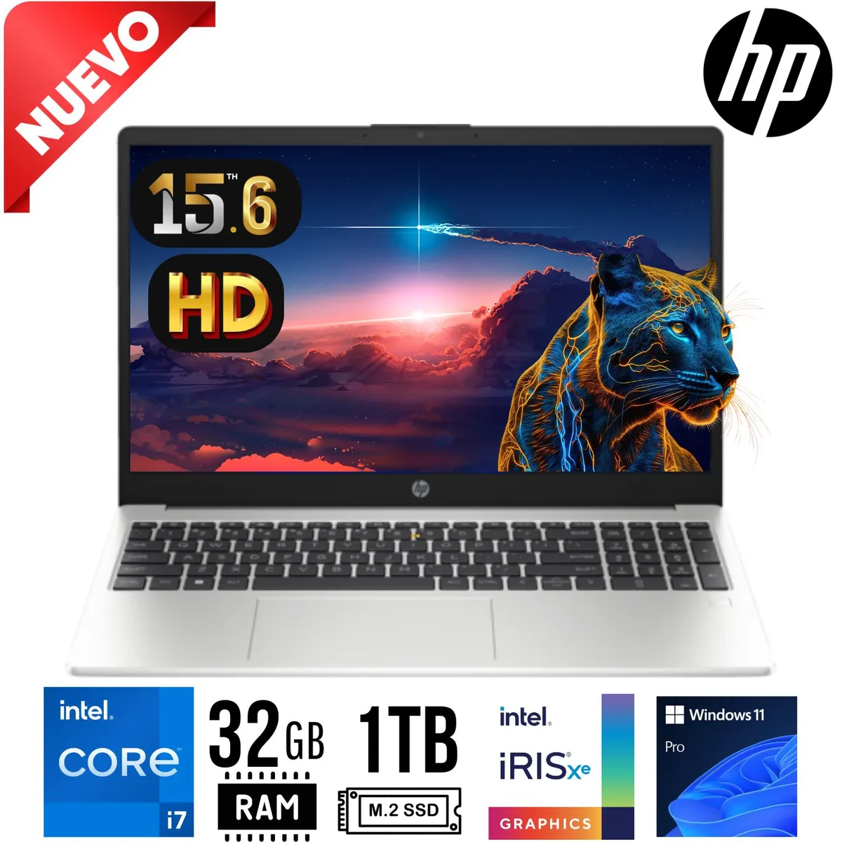 HP - Laptop HP 250 G10 Intel Core i7-1355U Ram 32GB SSD 1TB 15.6"HD Windows 11 PRO