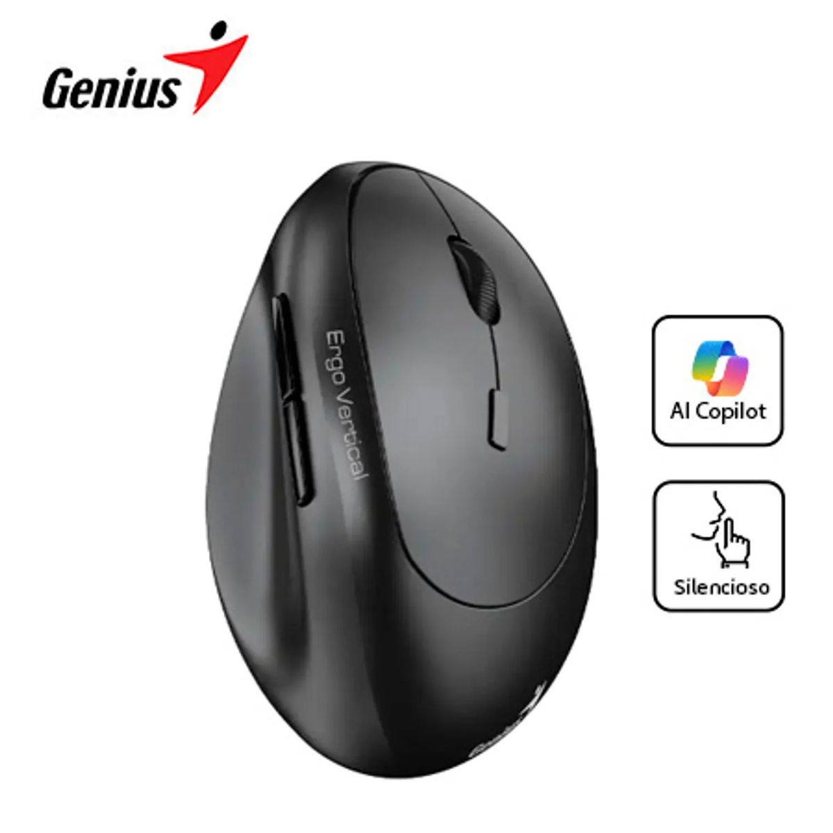 GENIUS - Mouse Genius Ergo 8350s Ai Copilot Dual Vertical-Negro