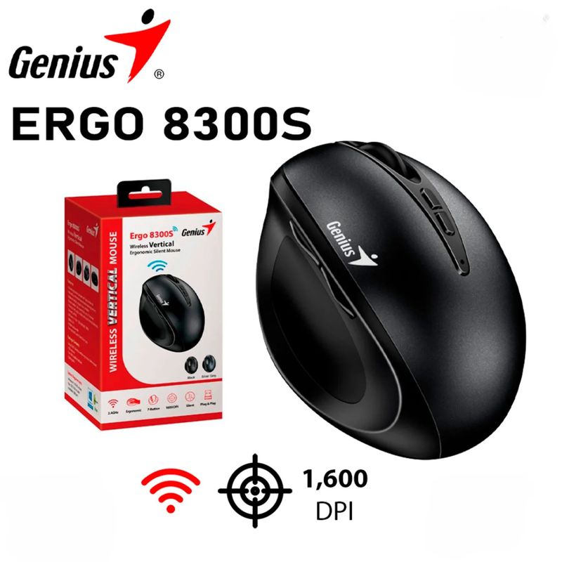 GENIUS - Mouse Genius Ergo 8350s Ai Copilot Dual Vertical-Negro