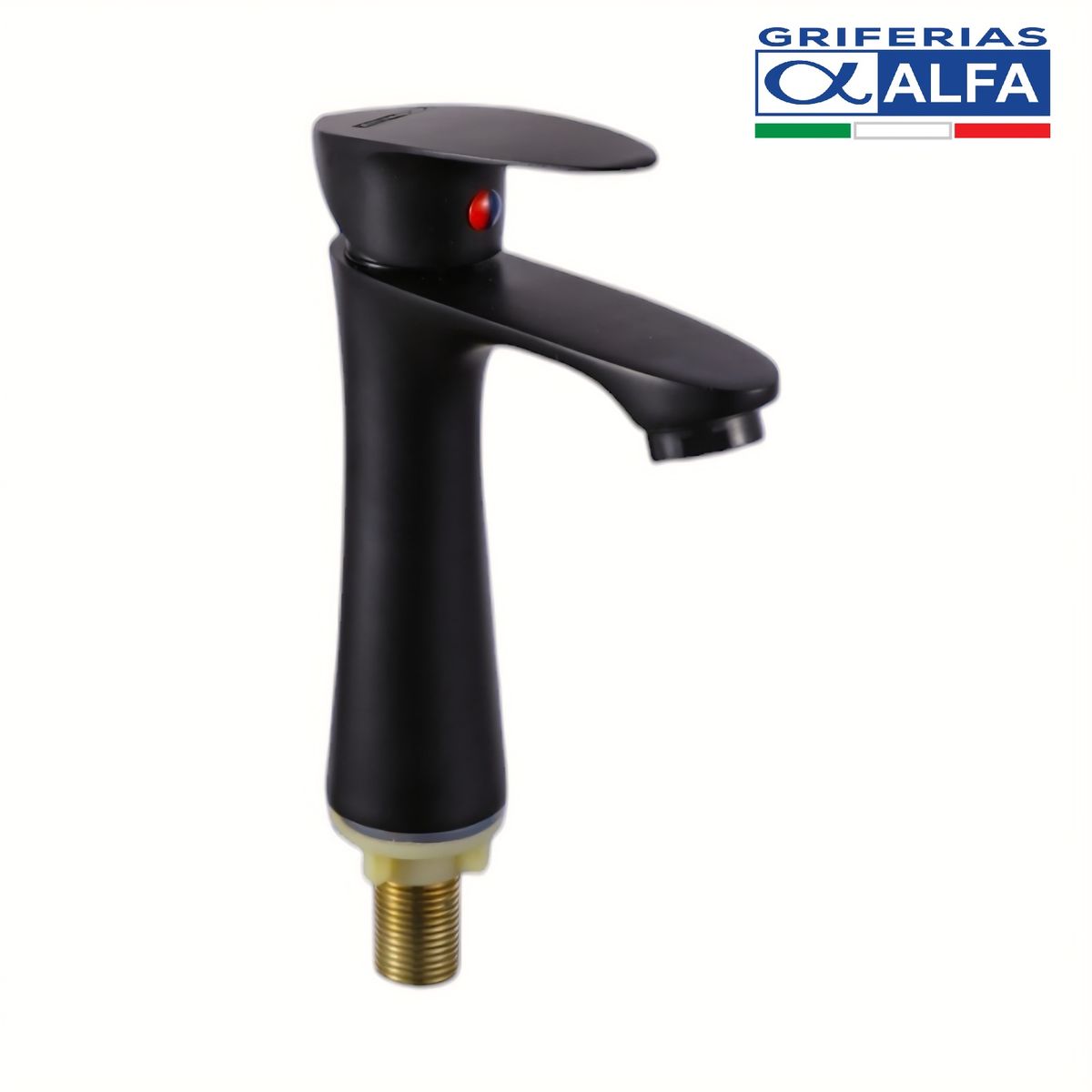 ALFA - Llave Lavatorio Negro Mate Pesado ALFA