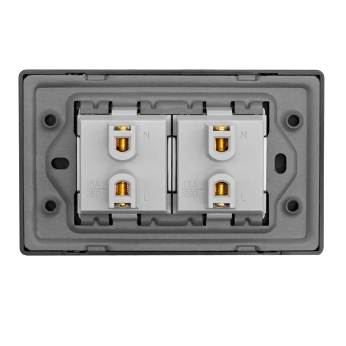 CUBULL - PACK X 5 UND : TOMACORRIENTE DOBLE COLOR GRIS MARCA CUBULL  A5-014