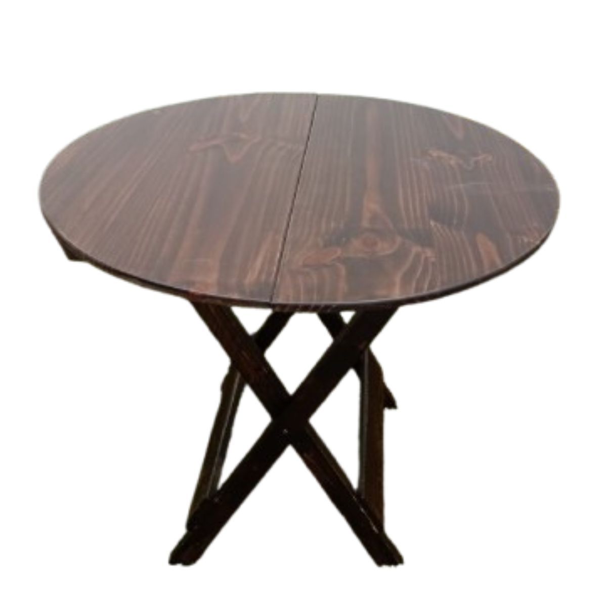 START FG - Alma Mesa plegable 1rmts Redonda en marron rusticos