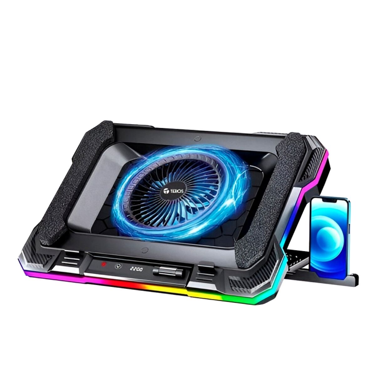 TEROS - COOLER TEROS TE-7133N RGB COMPATIBLE CON NOTEBOOKS DE 14 HASTA 19
