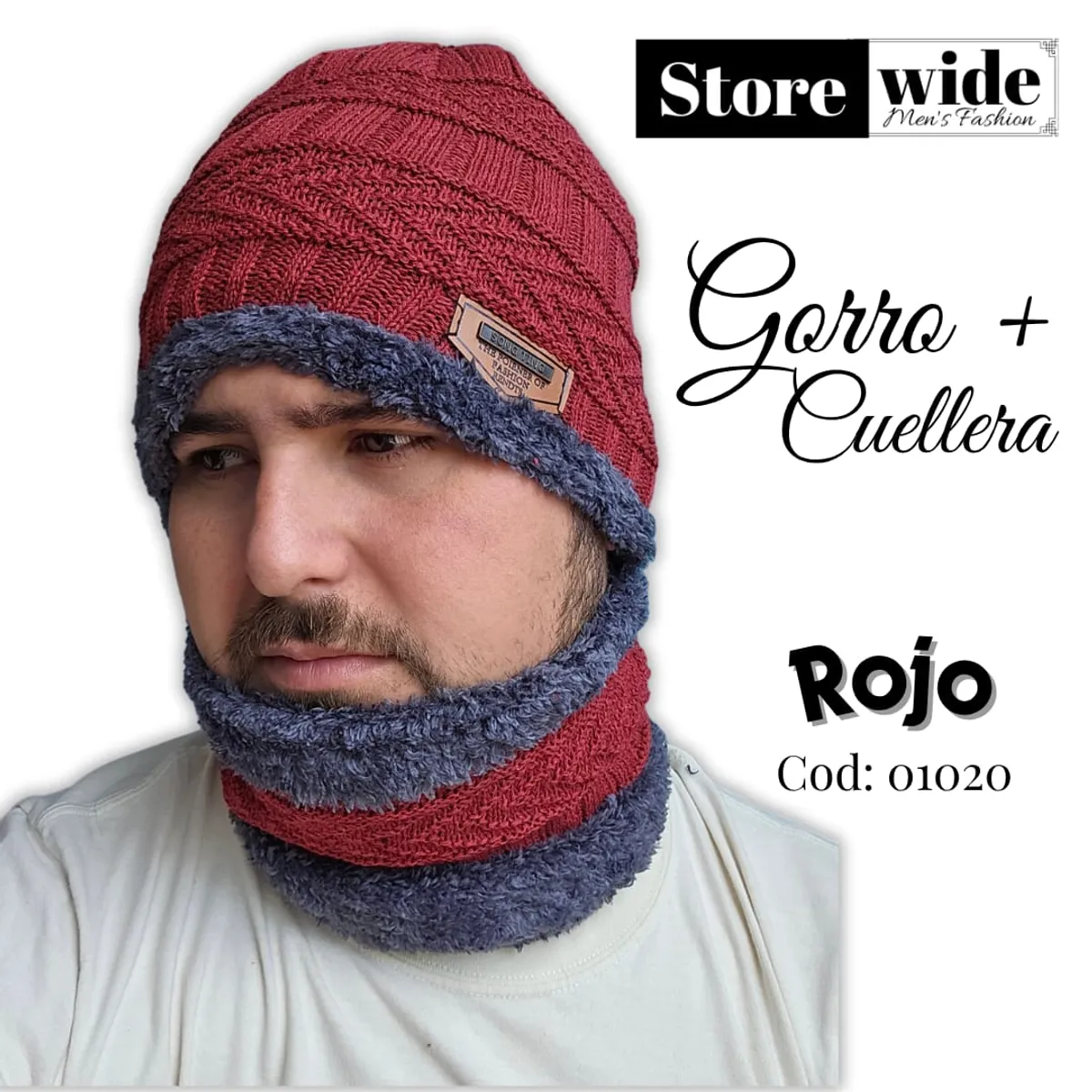 GENERICO - Gorro con cuellera unisex con forro de peluche
