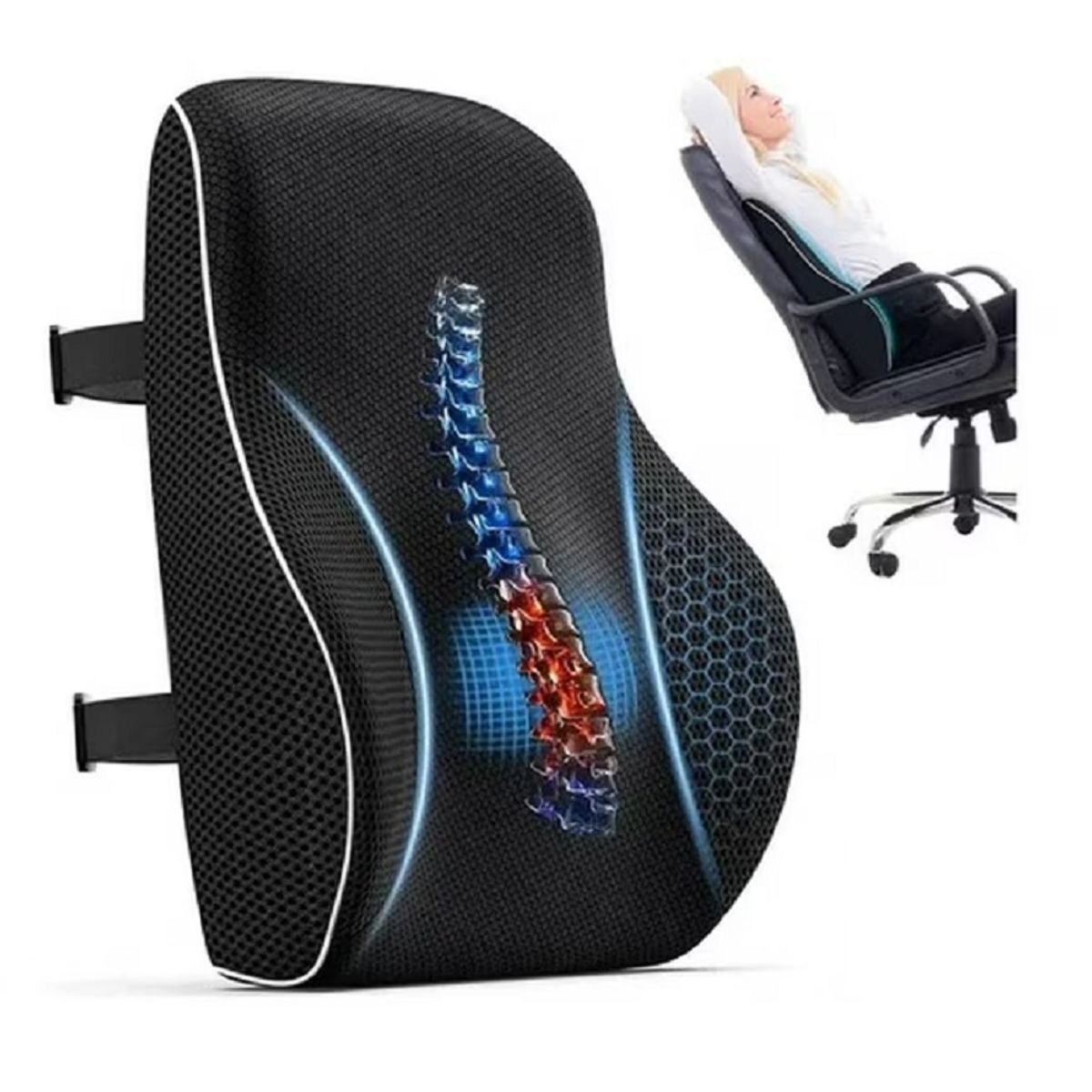OEM - Cojin Soporte Espalda Corrector Lumbar Para Silla Oficina